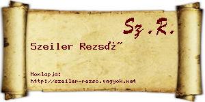 Szeiler Rezső névjegykártya